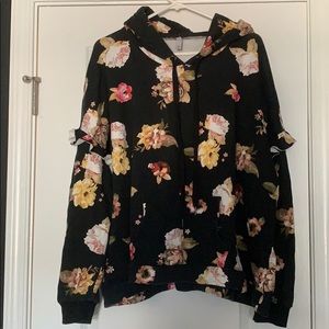 Black Hoodie with Roses